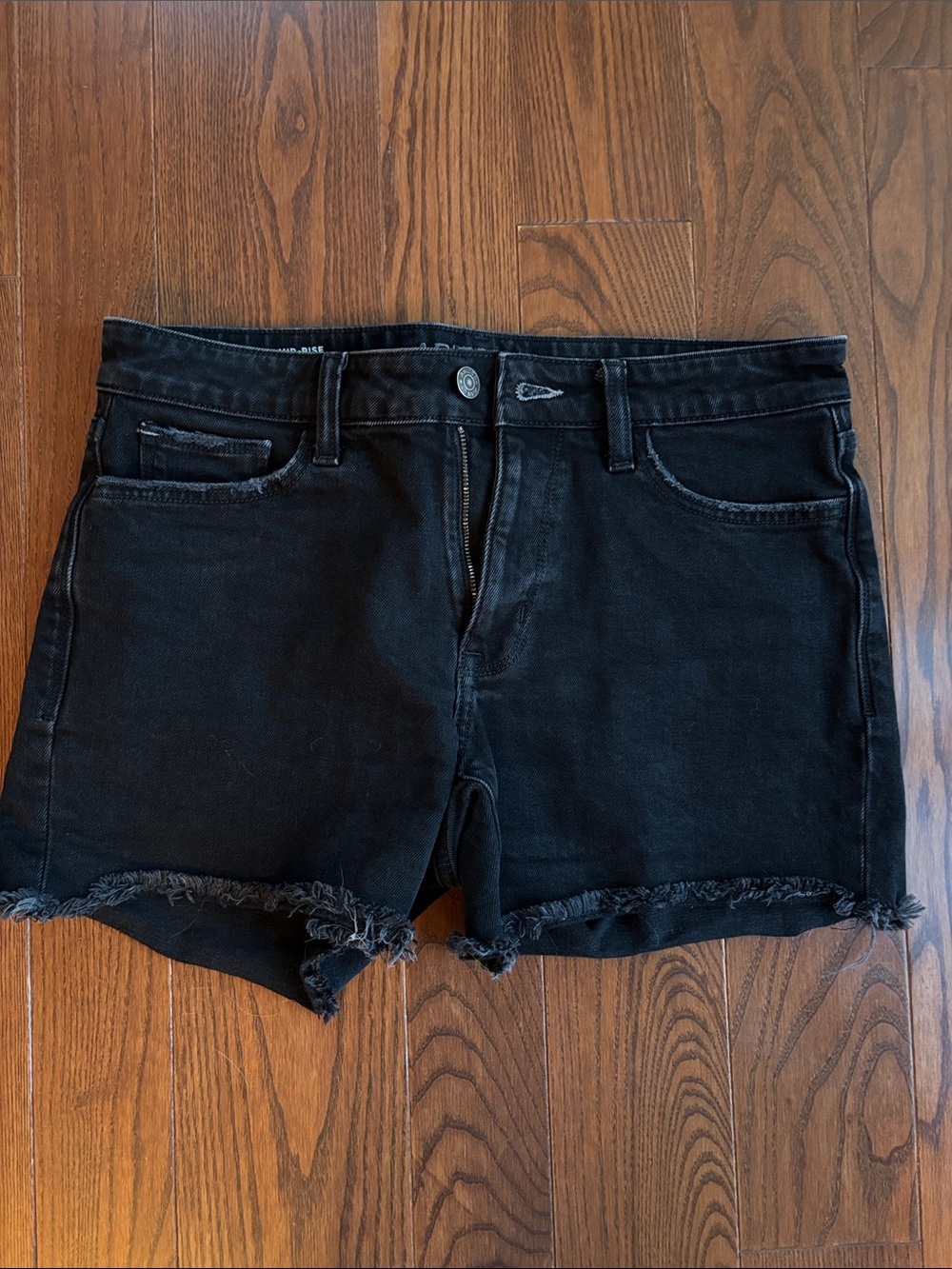 Arizona Jean Company Black Frayed Hem Denim Shorts